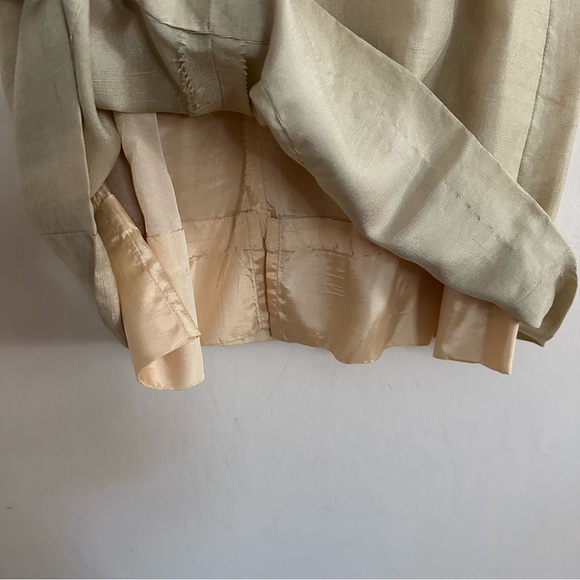 Vintage 60s Jay Herbert Silk Dress Sz XS/S Black Cream Gold Cocktail Knee Length - Picture 10 of 12